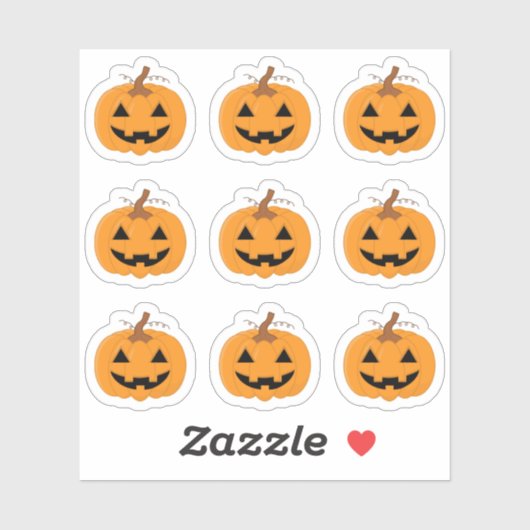 Sticker Citrouille d'Halloween Jack O'Lantern Bujo Planner (Feuille)
