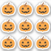 Sticker Citrouille d'Halloween Jack O'Lantern Bujo Planner (Devant)
