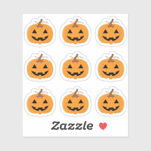 Sticker Citrouille d'Halloween Jack O'Lantern Planificateu (Feuille)
