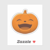 Sticker Citrouille d'Halloween riante (Feuille)