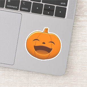Sticker Citrouille d'Halloween riante