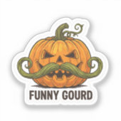 Sticker Citrouille drôle de Jack O'Lantern avec une mousta (Recto)
