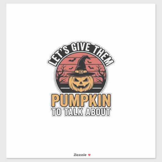 Sticker Citrouille drôle Halloween Vintage conception de T (Feuille)