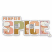 Sticker Citrouille Épices Automne Mot Temps de plaisir (Devant)