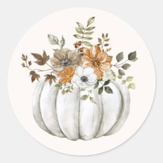 Sticker Citrouille floral
