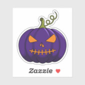 Sticker citrouille - Halloween Jack-o'-Lantern (Feuille)