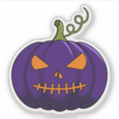 Sticker citrouille - Halloween Jack-o'-Lantern (Devant)