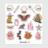 Sticker Citrouille Halloween magique Kitty Pack (Feuille)