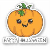 Sticker  Citrouille Halloween Mignonne Kawaii  (Devant)
