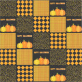 Sticker Citrouille Halloween Patchwork Motif (Recto)