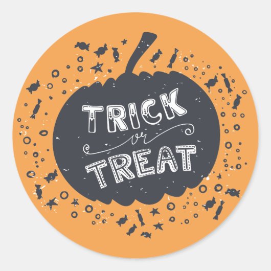 Sticker Citrouille Halloween Trick Ou Treat (Devant)