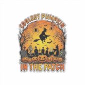 Sticker Citrouille la plus cool Patch Halloween Sorcière A (Devant)