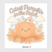 Sticker Citrouille La Plus Mignonne Du Patch Mignonne Auto (Feuille)