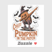 Sticker Citrouille le plus froid dans le patch (Feuille)
