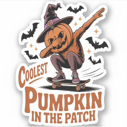 Sticker Citrouille le plus froid dans le patch (Devant)