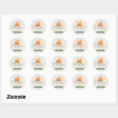 Sticker Citrouille Merci de Baby shower Automne (Feuille)