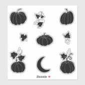 Sticker Citrouille noir pour Halloween (Feuille)