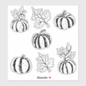 Sticker Citrouille noir pour Halloween (Feuille)