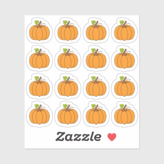 Sticker Citrouille Octobre Automne Halloween Décoratif (Feuille)