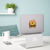 Sticker Citrouille Patch Halloween Sorcière Araignées Grav (Ordinateur portable sur le bureau)