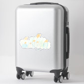 Sticker Citrouille Patch Kiss-Cut de Teinte Bleu-vert (Sur valise)