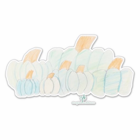 Sticker Citrouille Patch Kiss-Cut de Teinte Bleu-vert (Devant)