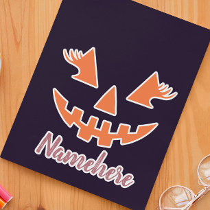 Sticker Citrouille personnalisée Jack O Lantern Halloween