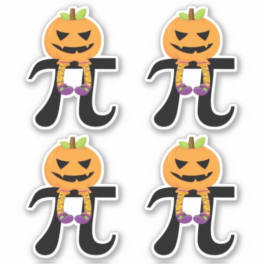 Sticker Citrouille Pie - pi Math Halloween Humour (Devant)