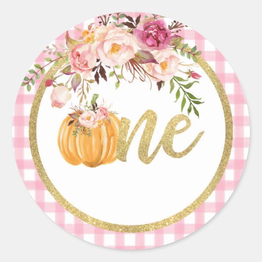 Sticker citrouille Premier Anniversaire - Plaid Fl (Devant)