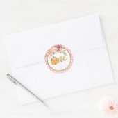 Sticker citrouille Premier Anniversaire - Plaid Fl (Enveloppe)
