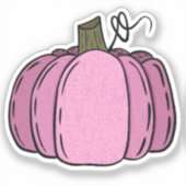 Sticker Citrouille rose à décorer (Recto)