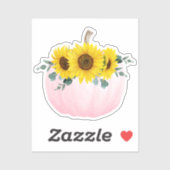 Sticker Citrouille rose et tournesol (Feuille)