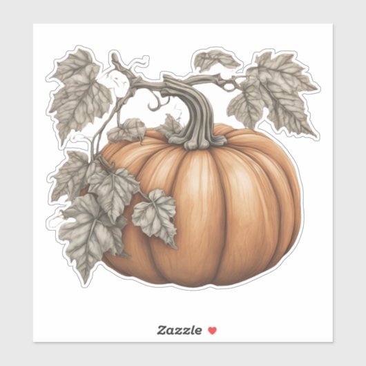 Sticker Citrouille rustique étanche (Feuille)