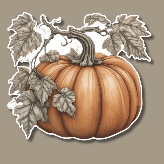 Sticker Citrouille rustique étanche