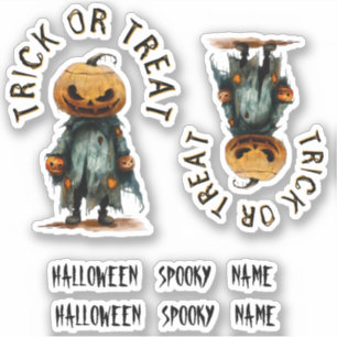 Sticker Citrouille Scarecrow Trick Treat Éffrayant Party S