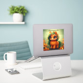 Sticker Citrouille Unicorn (Ordinateur portable sur le bureau)