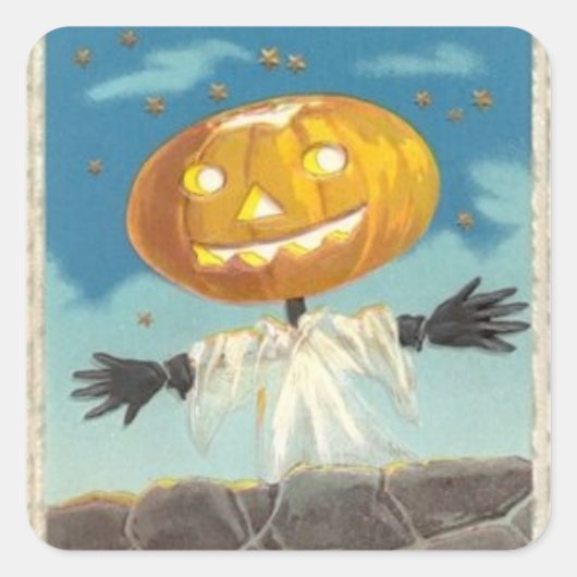 sticker Citrouille vintage Halloween (Devant)