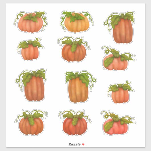 Sticker Citrouilles Citrouilles Citrouilles (Feuille)