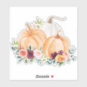 Sticker Citrouilles d'automne et fleurs boho (Feuille)