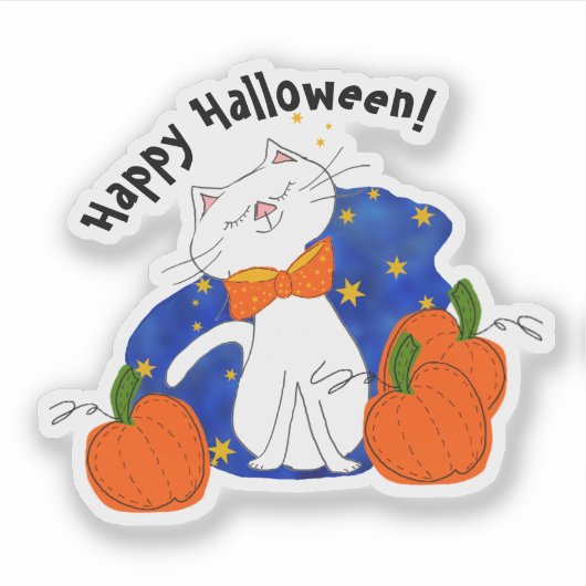 Sticker Citrouilles de chats d'Halloween (Devant)