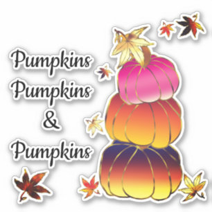 Sticker Citrouilles & Dégradé de Citrouilles, Or, & Textur