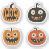 Sticker Citrouilles d'Halloween originales en forme de Jac (Devant)