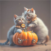 Sticker Citrouilles et chatons (Recto)