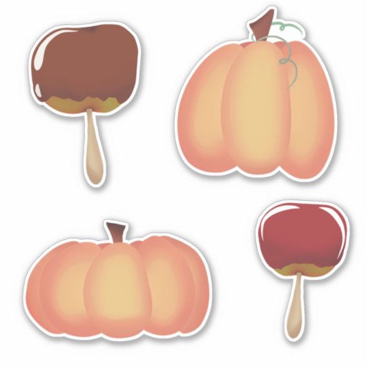 Sticker Citrouilles et pommes (Devant)