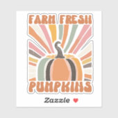 Sticker Citrouilles frais de la ferme rétro (Feuille)