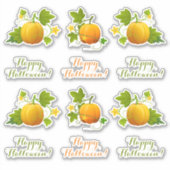 Sticker Citrouilles orange mignons et Happy Halloween ! Au (Devant)