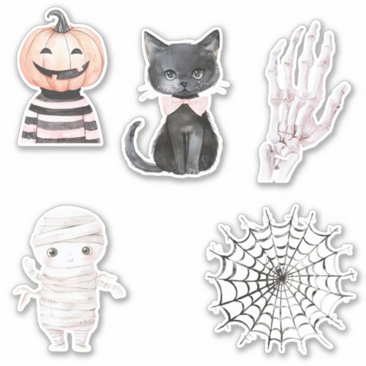 Sticker Citrouilles Popcorn Cactus Halloween (Devant)