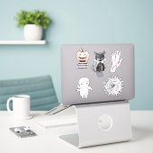Sticker Citrouilles Popcorn Cactus Halloween (Ordinateur portable sur le bureau)