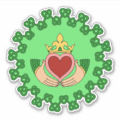 Sticker Claddagh et Green Knotwork (Devant)