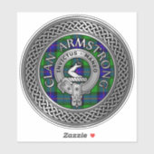 Sticker Clan Armstrong Crest & Tartan Knot (Feuille)